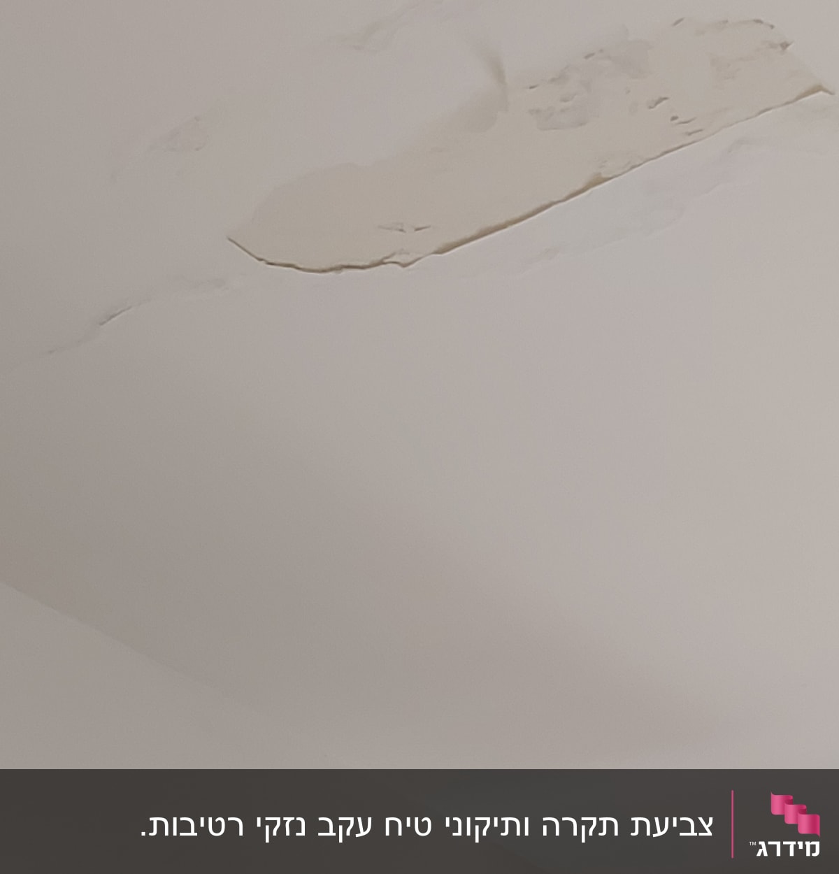 תקרה עם קילוף צבע וליקוי טיח
